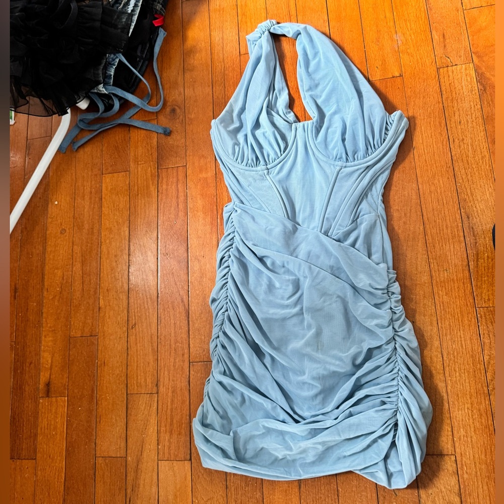 House of CB Blue Halter Dress